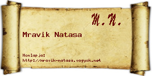 Mravik Natasa névjegykártya